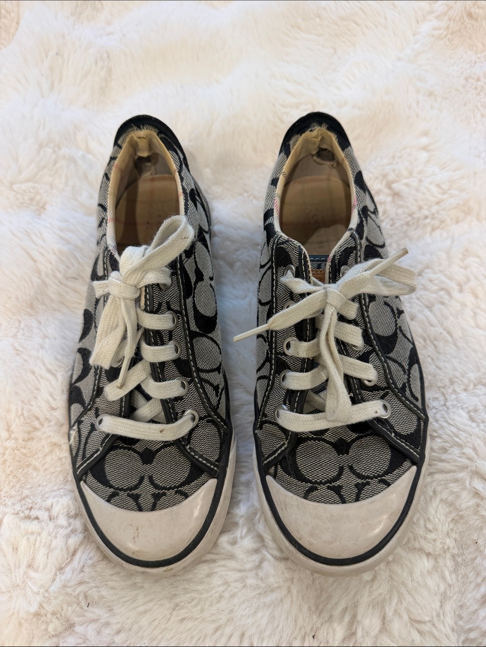 Coach Black & Gray Signature Canvas Low-Top Sneakers - Picture 2 of 5
